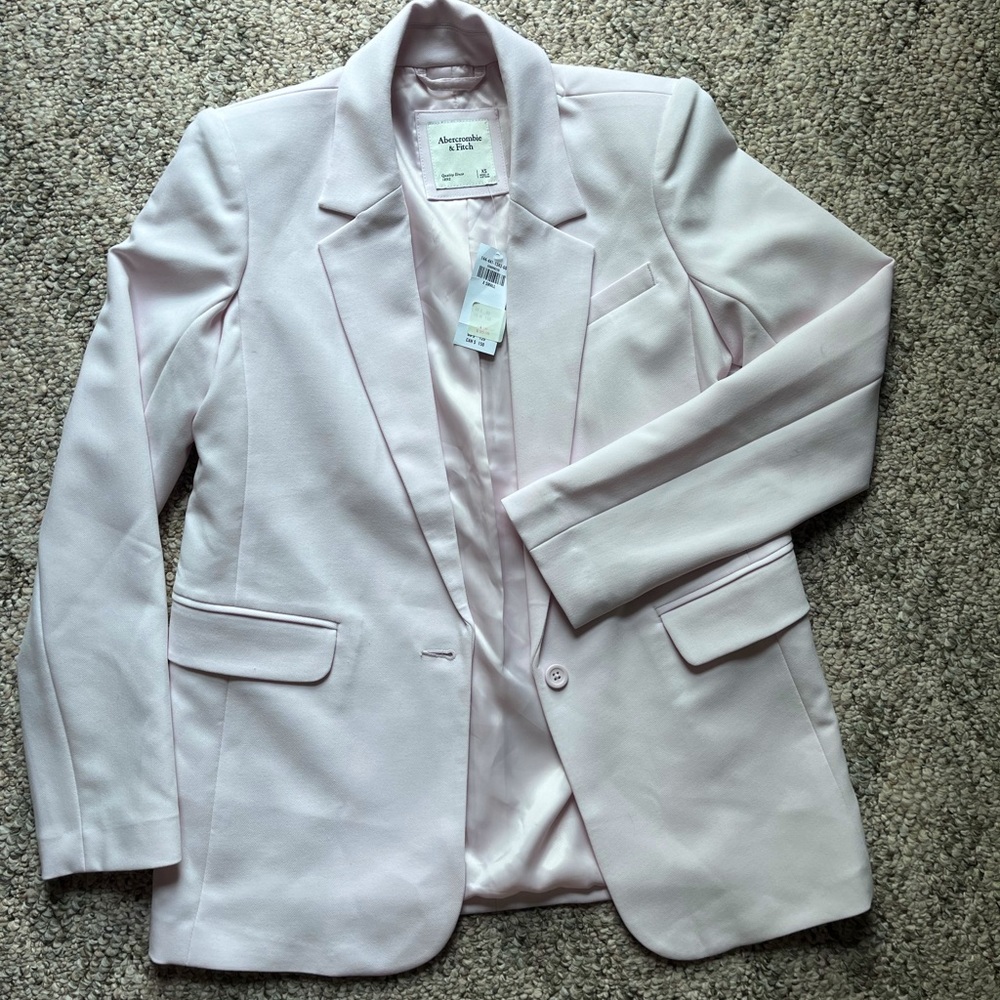 Light Pink Abercrombie Oversized Blazer